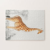 Giraffe Illustration Vintage Kunstdrucke Puzzle (Horizontal)