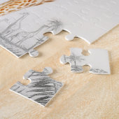 Giraffe Illustration Vintage Kunstdrucke Puzzle (Seite)