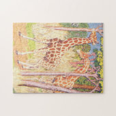 Giraffe Illustration Vintagen Kinderbuch Puzzle (Horizontal)