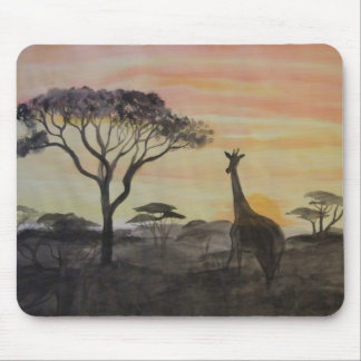 Giraffe im afrikanischen Sonnenuntergang Mousepad