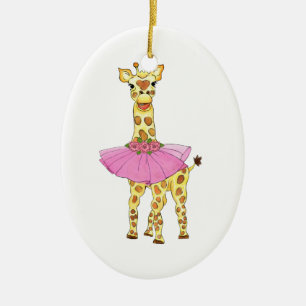 Giraffe im Ballettröckchen Keramikornament