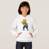 Giraffe im Baseball mit Baseballschläger Hoodie (Vorne ganz)