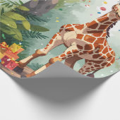 Giraffe im Dschungel lächeln | Schleifpapier Geschenkpapier (Ecke)