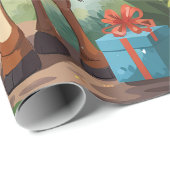 Giraffe im Dschungel lächeln | Schleifpapier Geschenkpapier (Rolleneckpunkt)