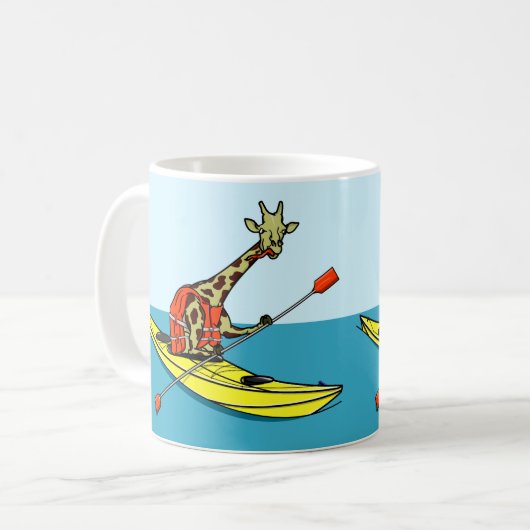 Giraffe im Kajak Kaffeetasse (Vorderseite Links)