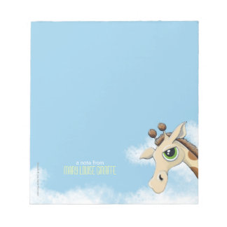 Giraffe im kleinen Notepad für Wolken personalisie Notizblock