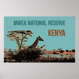 Giraffe im Mwea National Reserve, Kenia Poster
