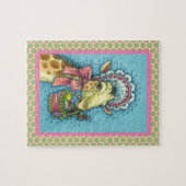 GIRAFFE IM NIEDLICHEN FRÜHJAHRESBONNET, EGG BASKET PUZZLE (Horizontal)