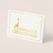 Giraffe im Schnee Weihnachtskarte Folienkarte (Vorderseite)