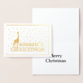 Giraffe im Schnee Weihnachtskarte Folienkarte (Anzeige)