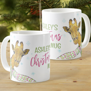 Giraffe im Weihnachtsschal Niedlicher Winter Tierk Kaffeetasse