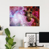Giraffe...im Weltraum?! Poster (Heimbüro)