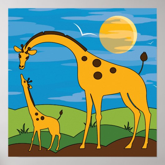 Giraffe im Wild Kids Room Decor Tierposter Poster (Vorne)
