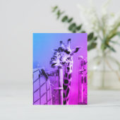 Giraffe im Zoon Postkarte (Stehend Vorderseite)