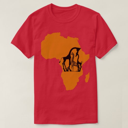 Giraffe in Africa Map T-Shirt (Design vorne)