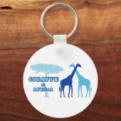 Giraffe in Afrika (blau) Schlüsselanhänger (Vorderseite)