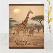 Giraffe in Afrika Karte (Gelbe Blume)