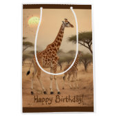 Giraffe in Afrika Mittlere Geschenktüte (Vorderseite)