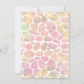 Giraffe in Aquarellmädchen Geburtstag Einladung (Rückseite)