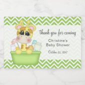 Giraffe in Bath Tub Babydusche Vielen Dank Lebensmitteletikett (Einzelnes Label)