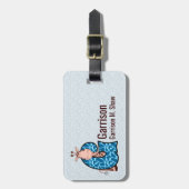 Giraffe in Blue Boys Letter G Giraffe Print Gepäckanhänger (Vorderseite vertikal)