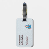 Giraffe in Blue Boys Letter G Giraffe Print Gepäckanhänger (Rückseite vertikal)