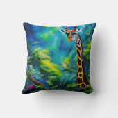 Giraffe in den Bäumen Kissen (Rückseite)