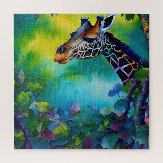 Giraffe in den Bäumen Puzzle (Vertikal)