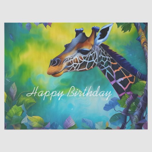 Giraffe in den Bäumen Seidenpapier (Vorderseite)