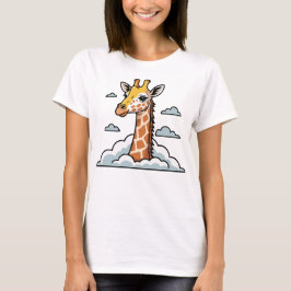 Giraffe in den Wolken Süßes Tier T-Shirt
