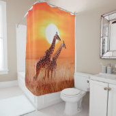 Giraffe in der afrikanischen Savanne gegen den Bac Duschvorhang (Beispiel)