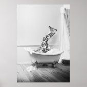Giraffe in der Badewanne Poster (Vorne)