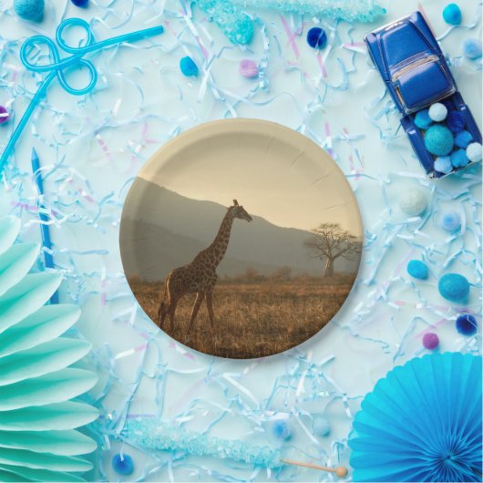 Giraffe in der Savannah Pappteller (Party)