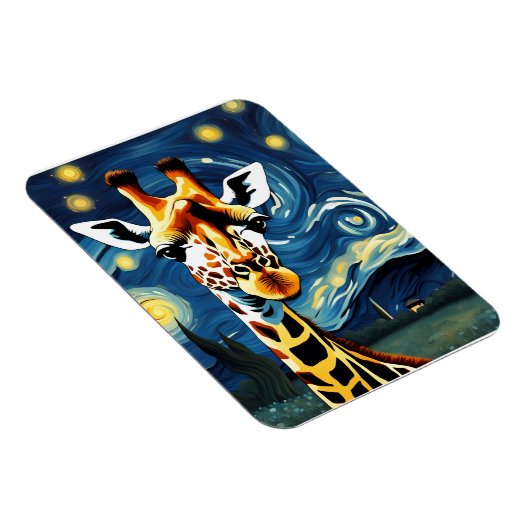 Giraffe in der Sternennacht Magnet (Rechte Seite)