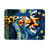 Giraffe in der Sternennacht Magnet (Horizontal)