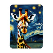 Giraffe in der Sternennacht Magnet (Vertikal)
