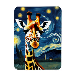 Giraffe in der Sternennacht Magnet