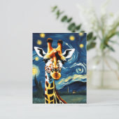 Giraffe in der Sternennacht Postkarte (Stehend Vorderseite)
