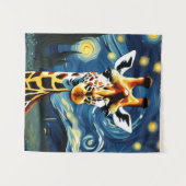 Giraffe in der Sternennacht Wandteppich (Vorderseite (Horizontal))