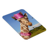 Giraffe in einem funkelnd rosa Hut Magnet (Rechte Seite)