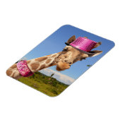 Giraffe in einem funkelnd rosa Hut Magnet (Linke Seite)