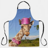 Giraffe in einem funkelnd rosa Hut Schürze (Vorderseite)