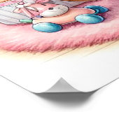 Giraffe in einem Rockstuhl-Mädchen Poster (Ecke)