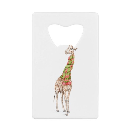 Giraffe in einem Scarf Geldbeutel Flaschenöffner (Vorderseite)