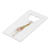 Giraffe in einem Scarf Geldbeutel Flaschenöffner (Rückseite Schrägansicht)