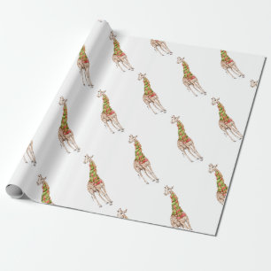 Giraffe in einem Scarf Geschenkpapier