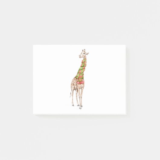 Giraffe in einem Scarf Post-it Klebezettel (Vorderseite)