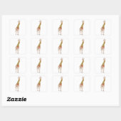 Giraffe in einem Scarf Quadratischer Aufkleber (Blatt)