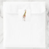 Giraffe in einem Scarf Quadratischer Aufkleber (Tasche)