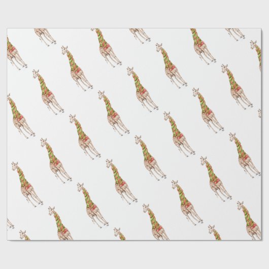 Giraffe in einem Schal Geschenkpapier (Flach)